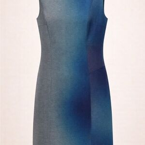 Elie Tahari Gradient Blue Midi Dress